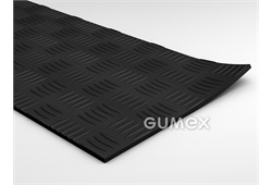 ODIN ECO, 3mm, Breite 1200mm, 70°ShA, SBR, Hammermuster, -30°C/+70°C, schwarz, 
